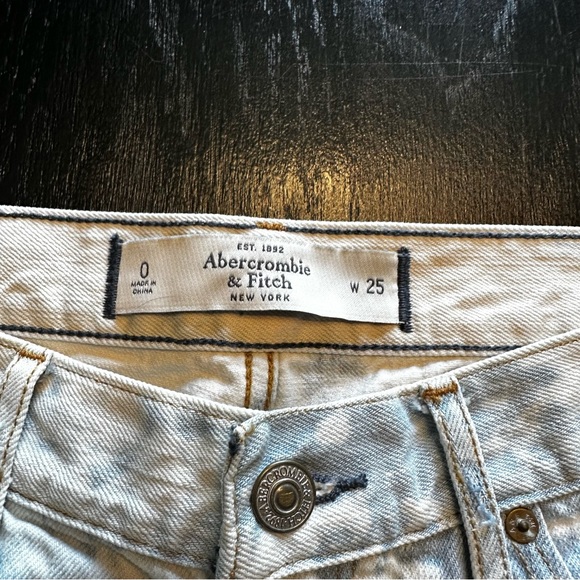 Abercrombie and Fitch Size 0 Size 25 Cream and Blue Skinny Denim Club Party - Picture 6 of 11